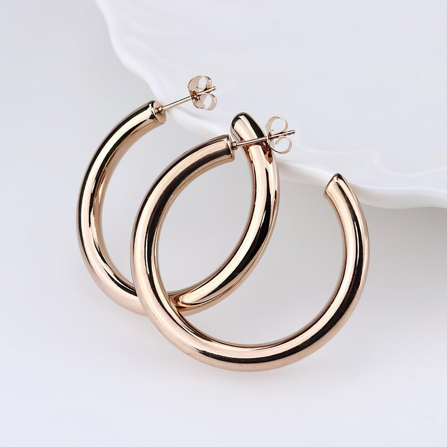 Essential Rose Gold Hoop Earrings - Norah's Place