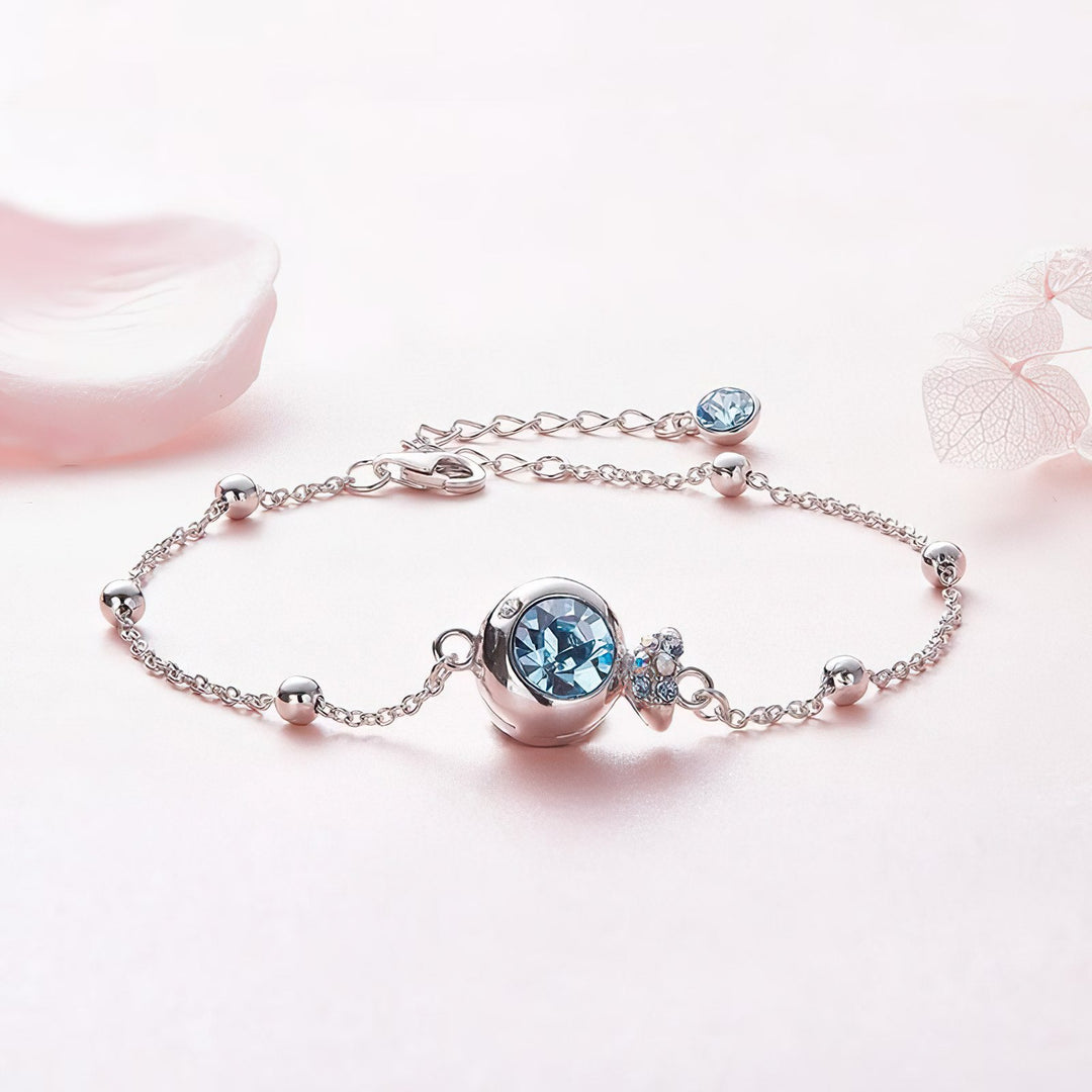 Azure Crystal Silver Bracelet - Norah's Place