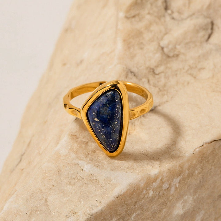 Azure Triangle Stone Ring - Norah's Place