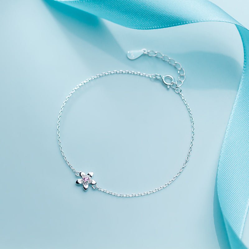 Dainty Silver Flower Bracelet - Norah's Place