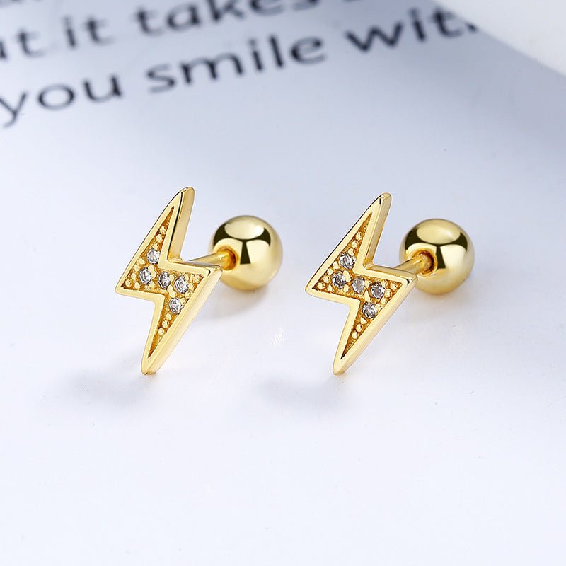 Electrifying Gold Stud Earrings - Norah's Place