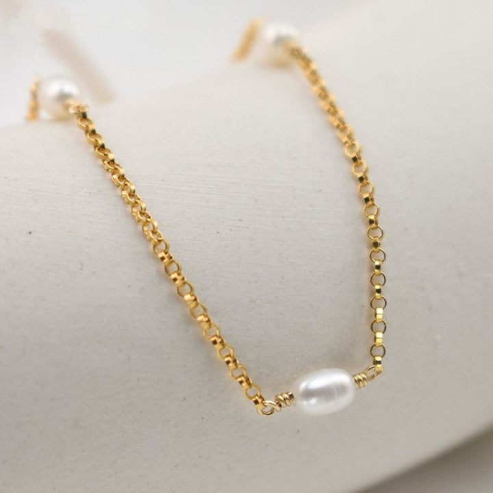 Faux Pearl and Gold Satellite Necklace - Norah's Place