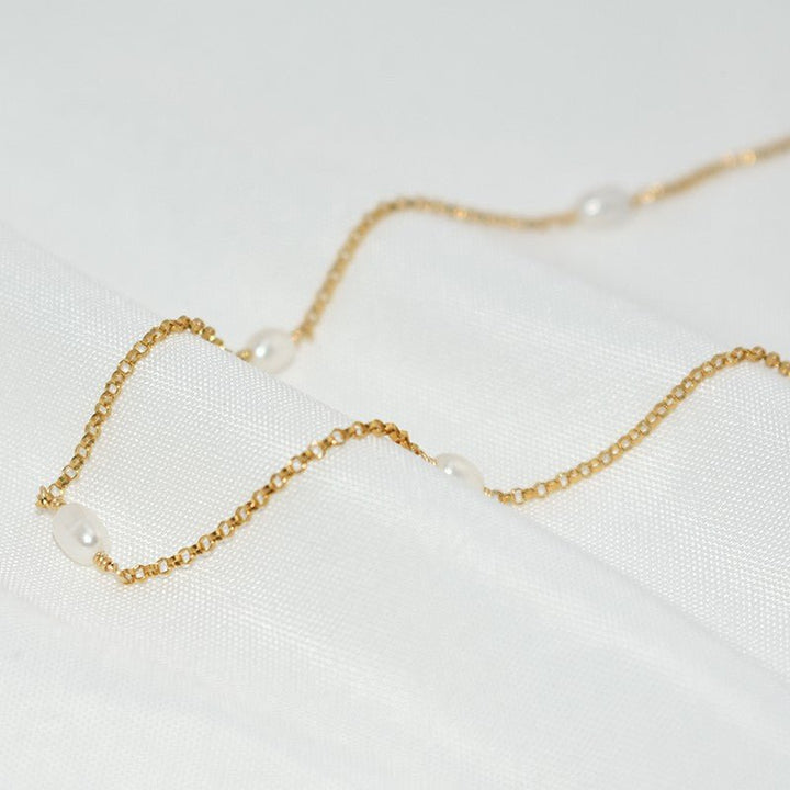 Faux Pearl and Gold Satellite Necklace - Norah's Place