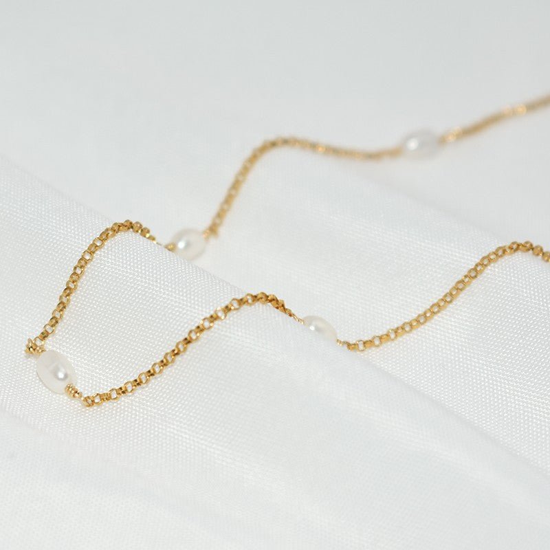 Faux Pearl and Gold Satellite Necklace - Norah's Place