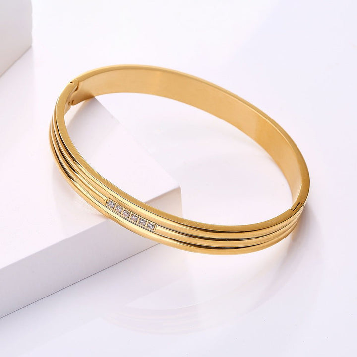 Gold Banded Bracelet - Norah's Place