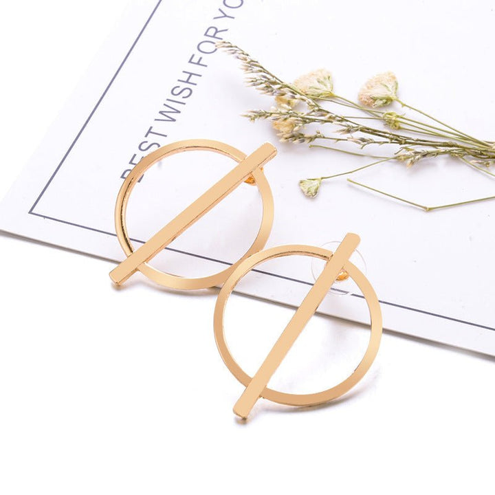 Gold Intersection Earrings - Norah's Place