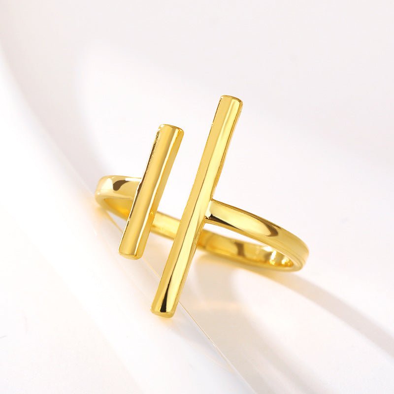 Gold Parallel Line Ring - Norah's Place