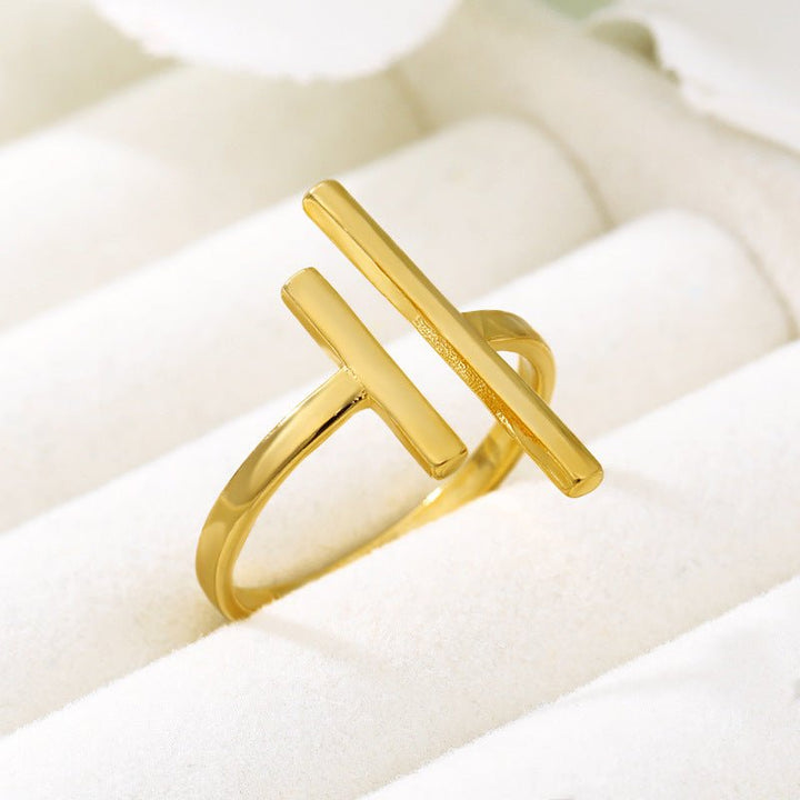 Gold Parallel Line Ring - Norah's Place