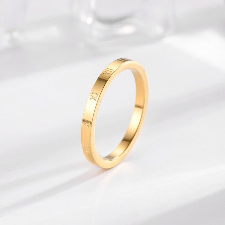 Gold Roman Numerals Ring - Norah's Place