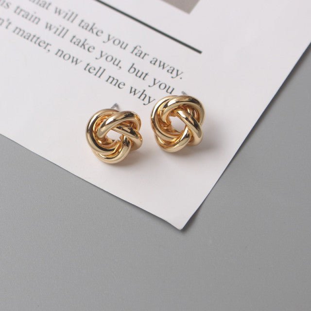 Gold Twist Knot Earrings - Norah's Place