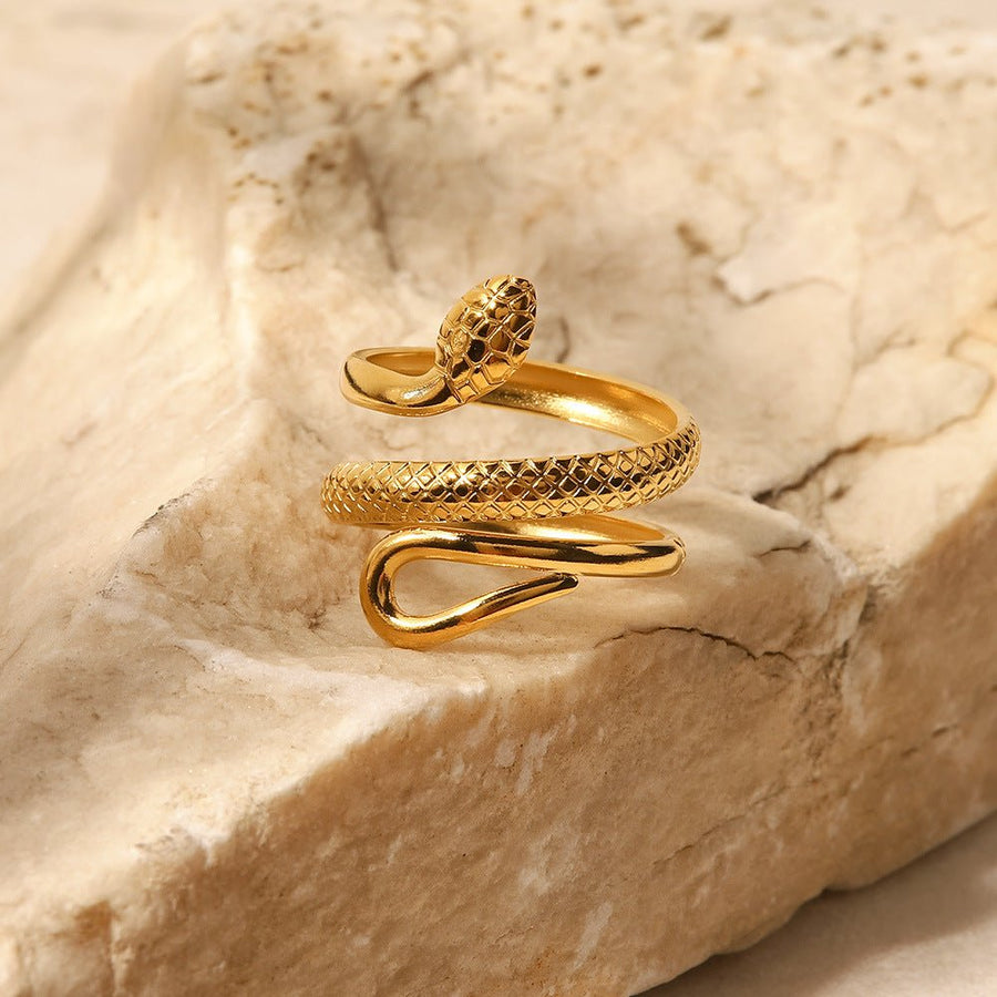 Gold Twisted Serpentine Ring - Norah's Place