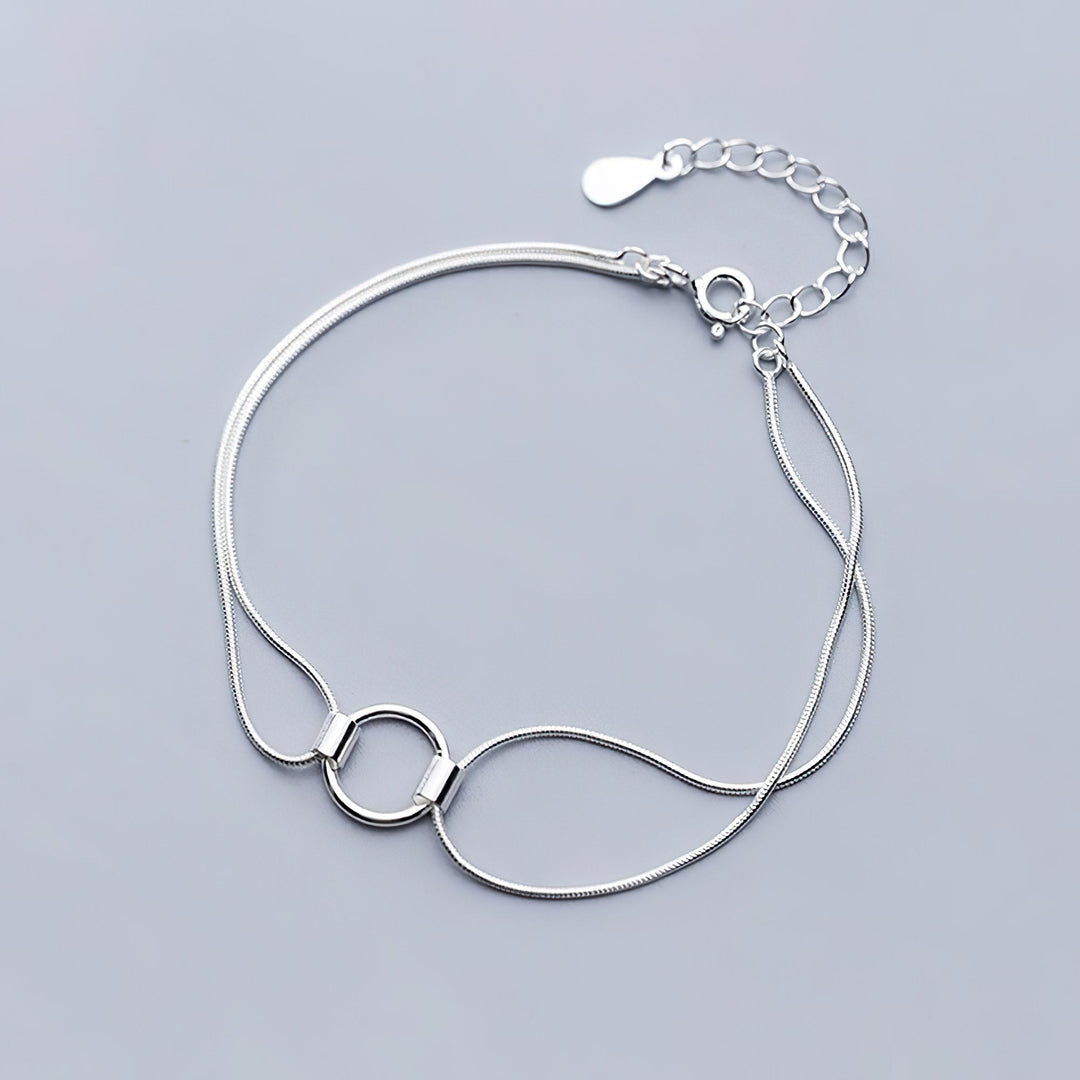 Interlocking Silver Circle Bracelet - Norah's Place