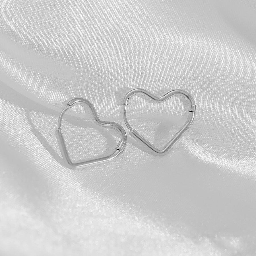 Love Hoop Silver Earrings - Norah's Place