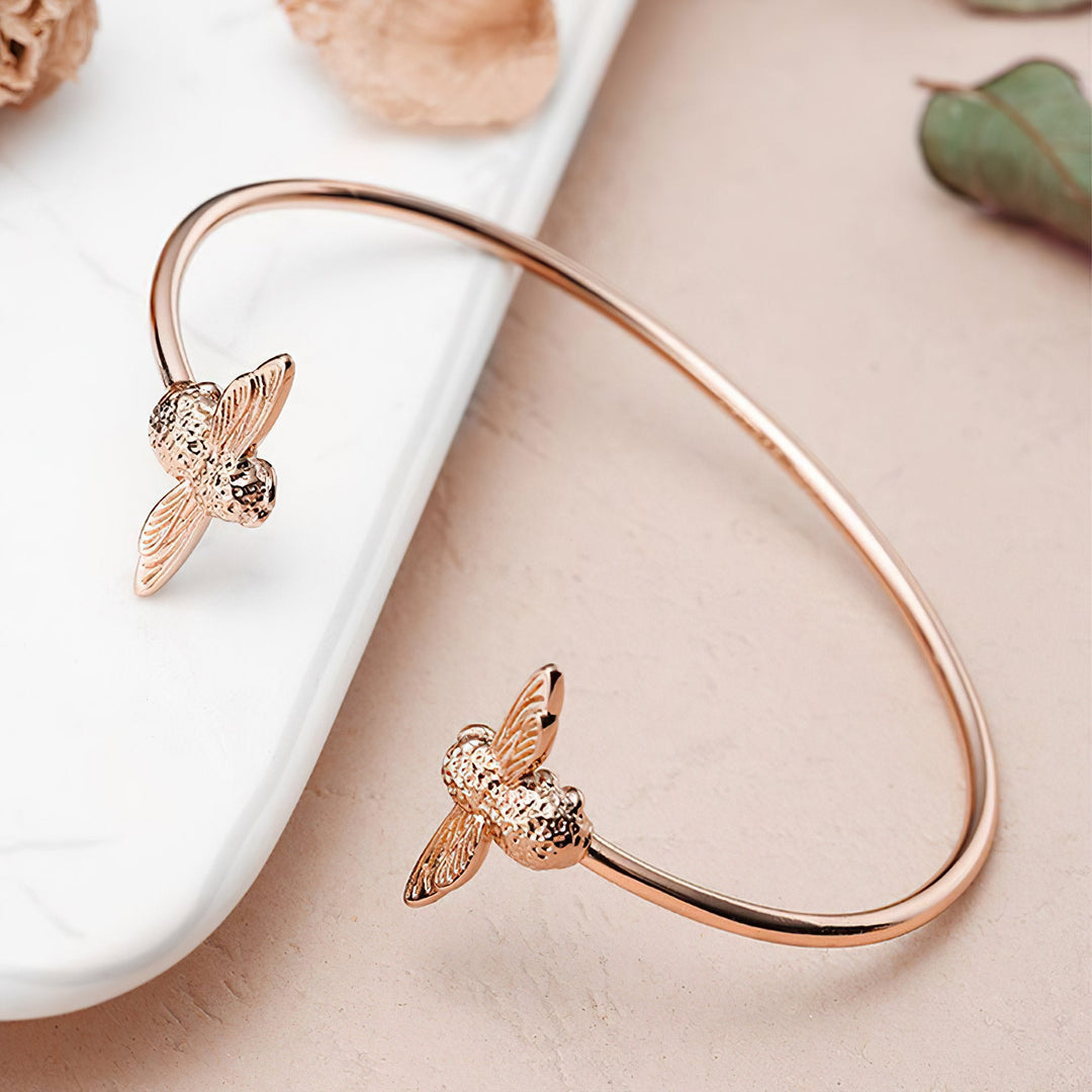 Rose Gold Bee Bracelet - Norah's Place