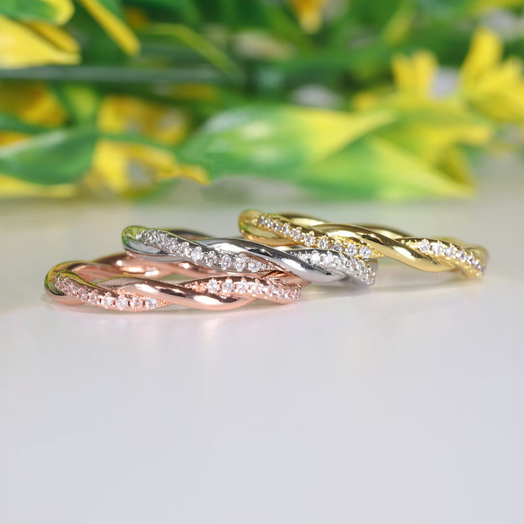 Rose Gold Intertwined Ring - Norah's Place