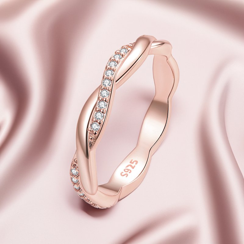 Rose Gold Intertwined Ring - Norah's Place