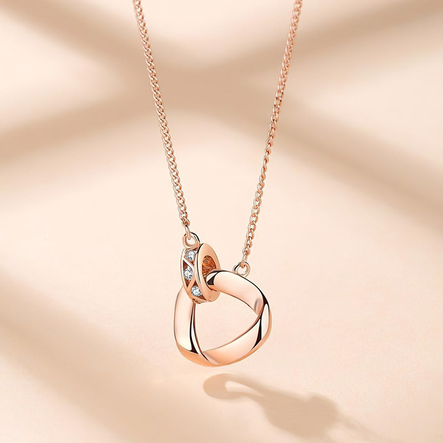 Rose Gold Twisted Circle Necklace - Norah's Place