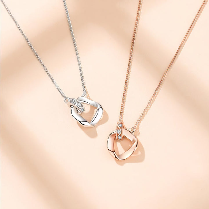 Rose Gold Twisted Circle Necklace - Norah's Place