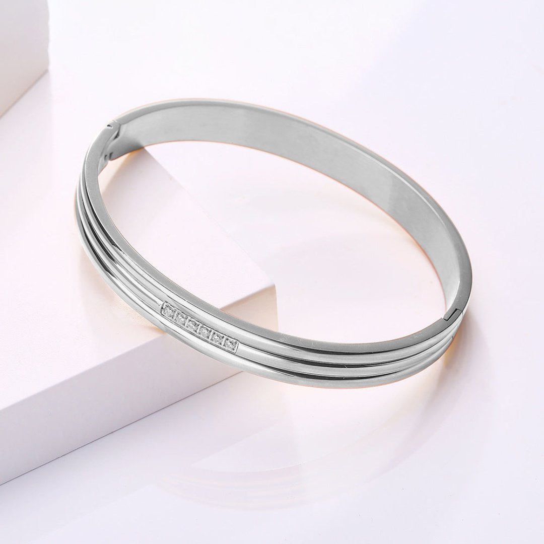 Silver Banded Bracelet - Norah's Place