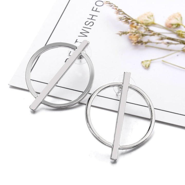 Silver Intersection Earrings - Norah's Place