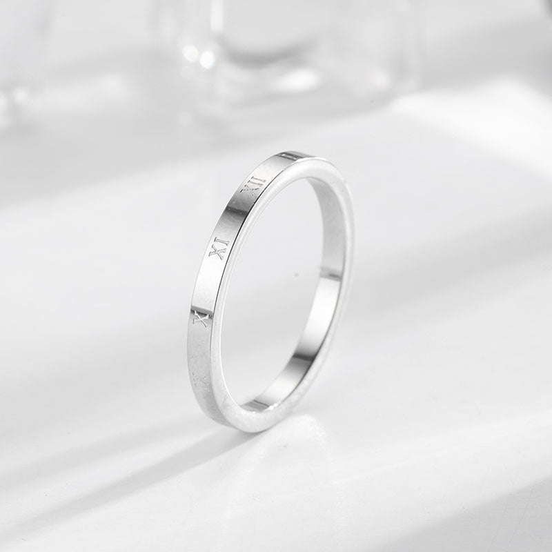 Silver Roman Numerals Ring - Norah's Place