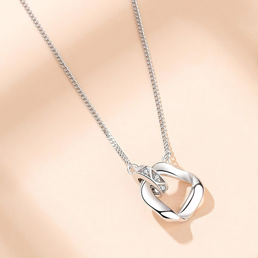 Silver Twisted Circle Necklace - Norah's Place