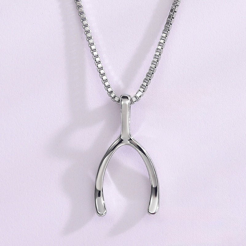 Silver Wishbone Necklace - Norah's Place