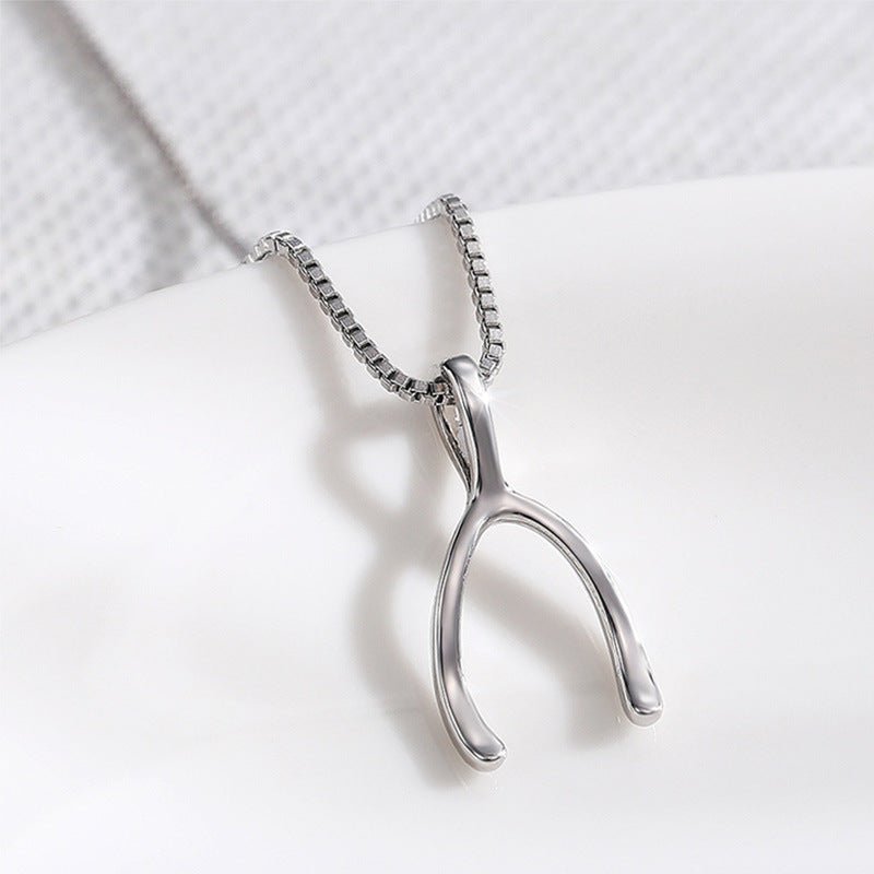 Silver Wishbone Necklace - Norah's Place