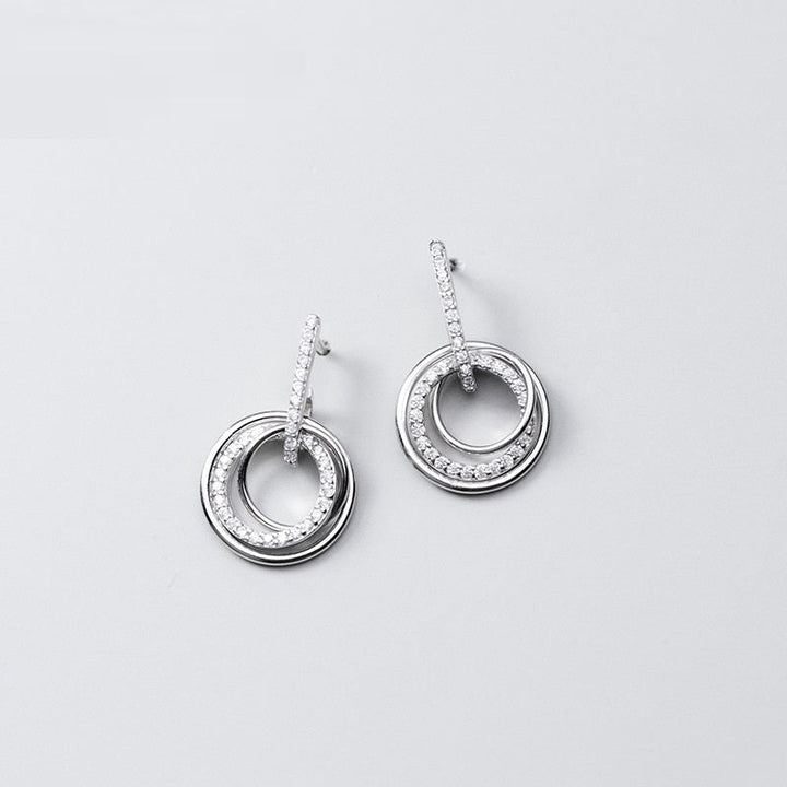 Sparkling Silver Circle Earrings - Norah's Place