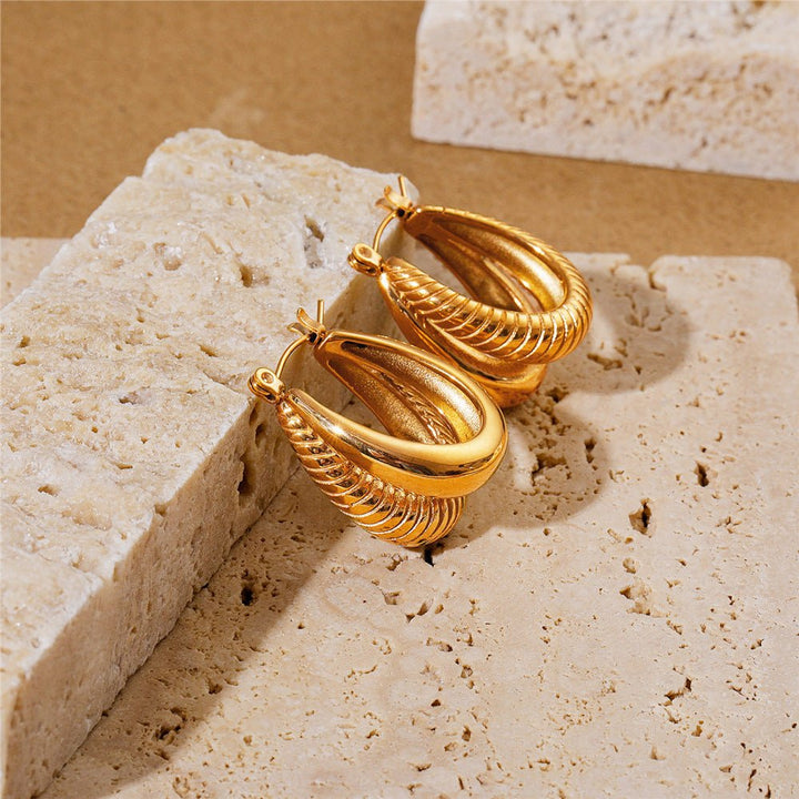 Twisted Gold Hoop Earrings - Norah's Place