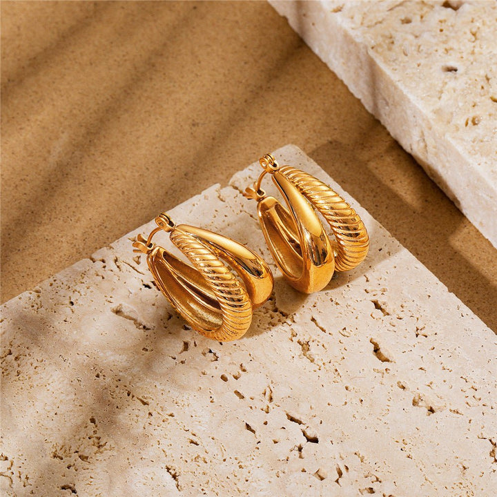 Twisted Gold Hoop Earrings - Norah's Place