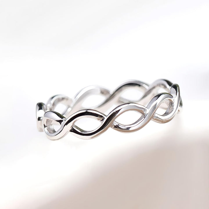 Twisted Silver Infinity Ring - Norah's Place