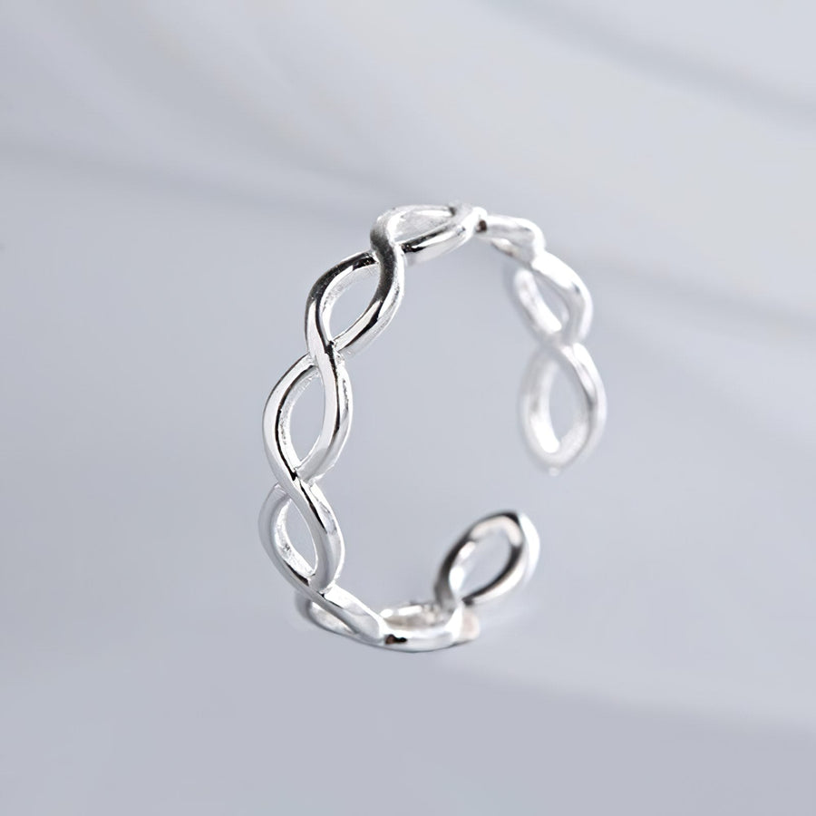 Twisted Silver Infinity Ring - Norah's Place