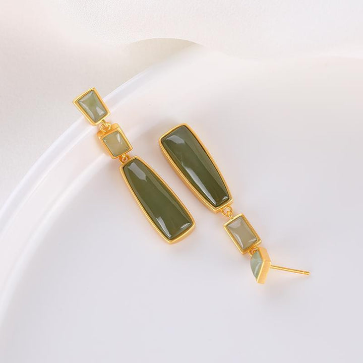 Verdant Gold Drop Earrings - Norah's Place