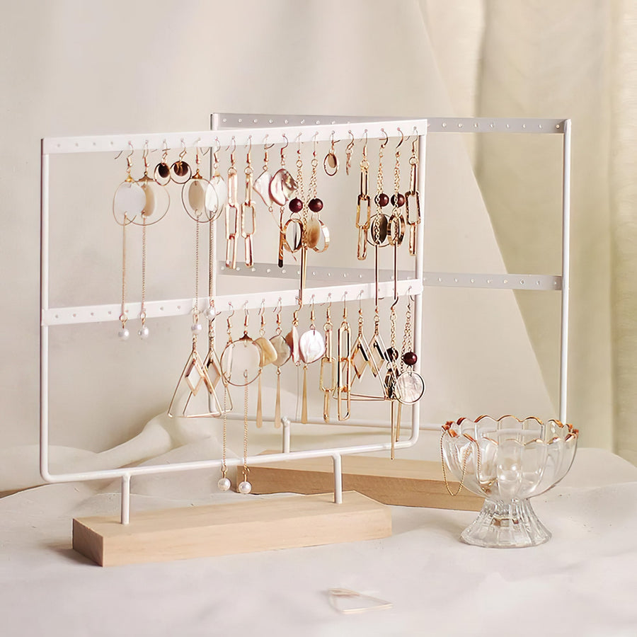 White Metal Earring Stand - Norah's Place